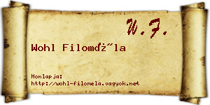 Wohl Filoméla névjegykártya